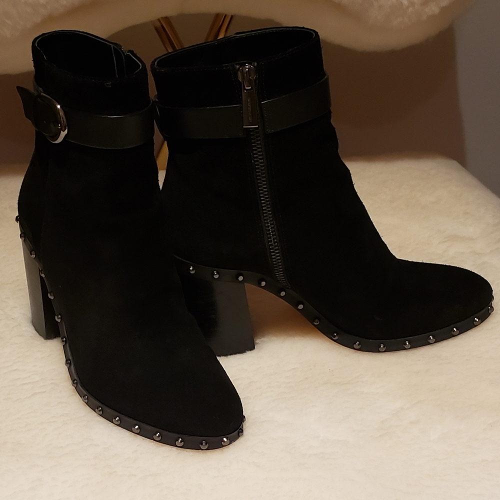 Michael Kors Suede black studded booties